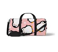 Sports Gym Duffle Bag for Yoga Dancing,Pink Penguin Christmas, Workout Carry On Shoulder Bag for Women Men