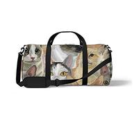 Sports Gym Duffle Bag for Yoga Dancing,Portrait of Cat Breed, Workout Carry On Shoulder Bag for Women Men