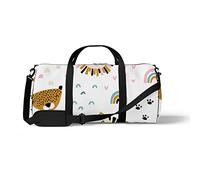 Sports Gym Duffle Bag for Yoga Dancing,Rainbow Cute Animal, Workout Carry On Shoulder Bag for Women Men