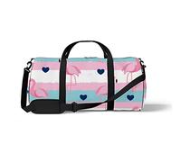 Sports Gym Duffle Bag for Yoga Dancing,Retro Flamingo Background, Workout Carry On Shoulder Bag for Women Men