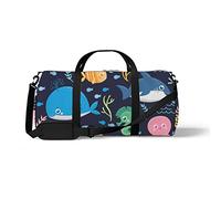Sports Gym Duffle Bag for Yoga Dancing,Sea Life Funny Cartoon, Workout Carry On Shoulder Bag for Women Men