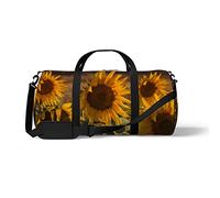 Sports Gym Duffle Bag for Yoga Dancing,Sunflower Field at Sunset, Workout Carry On Shoulder Bag for Women Men