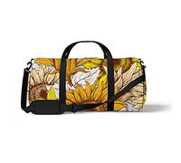 Sports Gym Duffle Bag for Yoga Dancing,Sunflowers Silhouettes, Workout Carry On Shoulder Bag for Women Men