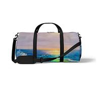 Sports Gym Duffle Bag for Yoga Dancing,The Oil Painting of The Sea, Workout Carry On Shoulder Bag for Women Men