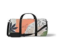 Sports Gym Duffle Bag for Yoga Dancing,Tropic Leaves Silhouettes, Workout Carry On Shoulder Bag for Women Men