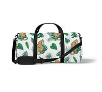 Sports Gym Duffle Bag for Yoga Dancing,Tropic Summer Leopard, Workout Carry On Shoulder Bag for Women Men