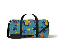 Sports Gym Duffle Bag for Yoga Dancing,Underwater Caribbean Fishes, Workout Carry On Shoulder Bag for Women Men