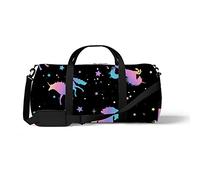 Sports Gym Duffle Bag for Yoga Dancing,Unicorn Star Silhouettes Colorful, Workout Carry On Shoulder Bag for Women Men