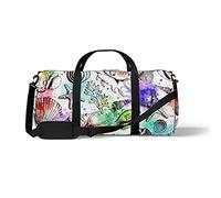 Sports Gym Duffle Bag for Yoga Dancing,Watercolor Sketch Marine Life, Workout Carry On Shoulder Bag for Women Men