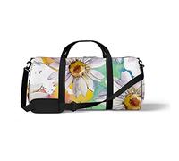 Sports Gym Duffle Bag for Yoga Dancing,Wildflower Watercolor Painting, Workout Carry On Shoulder Bag for Women Men