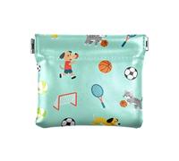 Sports Pets - Cartera de cuero para mujer, monedero único para dinero en efectivo para hombres y mujeres