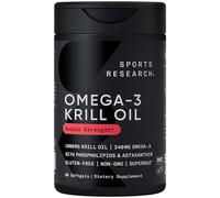 Sports Research Aceite De Krill Antártico (Doble Fuerza) 1000Mg Con Omega-3 Epa, Dha Y Astaxantina | 60 Cápsulas Líquidas - Suministro De 2 Meses