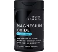 Sports Research- “® Óxido de Magnesio con Aceite de Coco Salud del Corazón y los Huesos Sin Gluten, Sin OGM, Sin Soja 90 So
