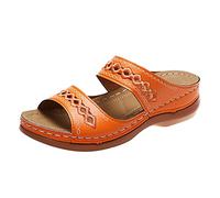 Sports Sandals for Women UK,Orthopedic Sandals Women with Arch Support Wide Fit Slippers Ladies Orthotic Plantar Fasciitis Shoes Low Wedge Open Toe Slip On Cushion Walk Platform Shoes