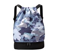 Sports String Bag - Shoe Compartment Storage Backpack, Drawstring Bags with Dry Wet Separation, Multi-Use Gym Travel Sack for Camping Hiking Beach Swimming Dancing Football