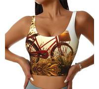 Sports Sunset Rural View Bras - Brasier de alto impacto, cobertura completa, almohadillas extraíbles, camiseta básica para mujer, Negro, S