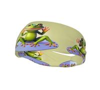 Sports The Funny Frog Doing Yoga - Diademas para hombres y mujeres, transpirable, elástica, para gimnasio, ejercicio, correr