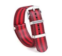 Sports Watch Strap Canvas Nylon Watch Strap 20mm 22mm 18mm Watch Replacement Wristband for Men's Nylon Watch Band(Black Red,20mm)