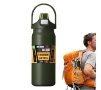 Sports Water Bottle - Reusable Thermal Mug Sports Bottle | 1500ml Stainless Steel Waterbottle With Straw & Handle, Portable And Multipurpose Insulated Tea Mug Athletic Mug, Travel Cup