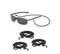SPORTS WORLD VISION 4PC correas y retenedores para gafas unisex, color negro cadena antideslizante premium | Cadena duradera para gafas para mujer y hombre, ajuste cómodo (disponible en 5 colores)