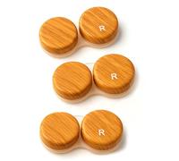 SPORTS WORLD VISION Estuches para Lentes de Contacto OptiCool de, 3 Unidades, con diseño de Efecto Madera con Tapa de Rosca y un Bonito Soporte para solución de Contacto, Mismo Estilo por Pedido