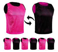 SPORTSBIBS 6x Petos Respirable de Fútbol - Juego de 6 piezas - Camisetas de dos caras de malla abierta y ligera, chaleco De Entrenamiento T-shirt Ejecutar Unisex Sport S M L XL