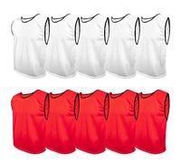 SPORTSBIBS Petos de Entrenamiento Petos de fútbol, Petos para niños, júnior y Adultos, Pack de x10, Fútbol Sala, más de 10 Colores, Camiseta Deportiva para Correr, Universal XS S M L XL XXL