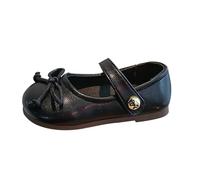 Sportschuh 38 Single Shoes Bowknot First Shoes Buckle Strap Toddler Soft Bottom Breathable Princess Shoes Sneaker Kinder Mädchen, Negro , 24.5 EU