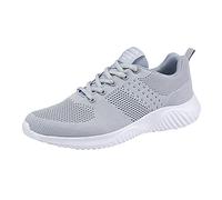 Sportschuhe Herren Turnschuhe Hohe ElastizitäT Laufschuhe SchnüRsenkel Tennisschuhe Ultra-Bequemer BarfußSchuhe Joggingschuhe Mit Weich Dicke Sohle Leichtgewicht Workout Freizeitschuhe, gris, 42 EU