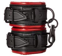 Sportsheets Saffron Vegan Black Red Wrist, Ankle Cuffs, Soft Liner, Adjustable Size, Multi-Use 500 g (SS48001)