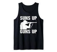 Sportsman Suns Up Guns Up Cazador de Humor de Caza Camiseta sin Mangas