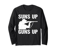 Sportsman Suns Up Guns Up Cazador de Humor de Caza Manga Larga