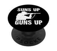 Sportsman Suns Up Guns Up Cazador de Humor de Caza PopSockets PopGrip Adhesivo