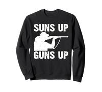 Sportsman Suns Up Guns Up Cazador de Humor de Caza Sudadera