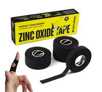 SPORTTAPE 6 Rollos Cinta Negra para Dedos 1,25 cm x 10 m - Cinta Atlética de Óxido de Zinc para Escalada, BJJ, Jiu Jitsu, Boulder y Porteros - Soporte Articular, Prevención de Lesiones
