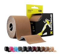 SPORTTAPE Cinta Kinesiológica 5cm x 5m Marrón Claro - Kinesiotape Deportivo y Terapéutico, Vendaje Neuromuscular para Rodilla, Tobillo, Fascia Plantar y Músculos, Impermeable, Adhesiva, Hipoalergénica