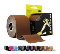 SPORTTAPE Cinta Kinesiológica 5cm x 5m Marrón - Kinesiotape Deportivo y Terapéutico, Vendaje Neuromuscular para Rodilla, Tobillo, Fascia Plantar y Músculos, Impermeable, Adhesiva, Hipoalergénica