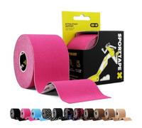 SPORTTAPE Cinta Kinesiológica 5cm x 5m Rosa - Kinesiotape Deportivo y Terapéutico, Vendaje Neuromuscular para Rodilla, Tobillo, Fascia Plantar y Músculos, Impermeable, Adhesiva, Hipoalergénica