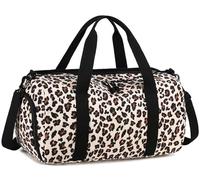 Sporttasche Kinder Schwimmtasche Jungen Damen mit Schuhfach und Nassfach Badetasche Teenager kleine Reisetasche Fitnesstasche, Cord- Leo Macchiato, 46 cm x 22 cm x 23 cm, Bolsa de deporte
