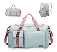 Sporttasche Rucksack 2 in1,Reisetasche Groß,42L Sporttasche für Damen und Herren,Sporttaschen mit Schuhfach Nassfach,für Trainingstasche,Schwimmtasche,Übernachtung Tasche,Duffle Bag,Gym Bag, verde,