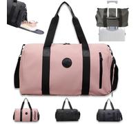 Sporttaschen Reiseschen, Reisetasche für Damen Herren, 46x22x26cm Handgepäck Tasche mit Nassfach & Schuhfach, Weekender Schwimmtasche, Travel Bag,Trainingstasche,Gym Bag, Rosa., 47x23x25cm, NO