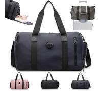 Sporttaschen Reiseschen, Reisetasche für Damen Herren, 46x22x26cm Handgepäck Tasche mit Nassfach & Schuhfach, Weekender Schwimmtasche, Travel Bag,Trainingstasche,Gym Bag, azul marino, 47x23x25cm, NO