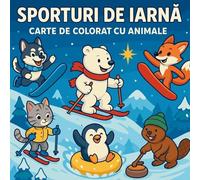 Sporturi de Iarnă - Carte de colorat cu animale