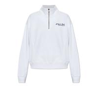 Sporty & Rich - Beverly Hills Crest Quarter-Zip Sweatshirt - Sweatshirts & Hoodies - Mujer - Blanco - M -