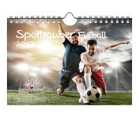 Sportzauber - Calendario de fútbol DIN A5 para 2027, tiempo libre, deporte, fitness, juego de regalo, contenido: 1 calendario, 1 colgante de Navidad (2 piezas en total)
