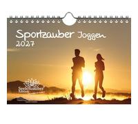 Sportzauber Joggen - Calendario DIN A5 para 2027, para correr, deporte, fitness, juego de regalo, contenido: 1 calendario, 1 colgante de Navidad (2 piezas en total)