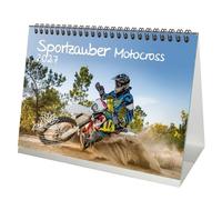 Sportzauber Motocross DIN A5 Calendario de mesa para 2027, tiempo libre, deporte, fitness, juego de regalo, contenido: 1 calendario, 1 colgante de Navidad (2 piezas en total)