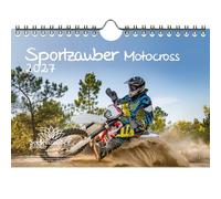 Sportzauber Motocross DIN A5 Calendario para 2027, tiempo libre, deporte, fitness, set de regalo, contenido: 1 calendario, 1 colgante de Navidad (2 piezas en total)