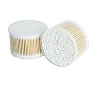 SPORWAY 1000 bastoncillos de algodón naturales con punta redonda doble bastoncillos para los oídos con soporte de algodón de 12 cm para cámara, teclado, maquillaje, pulido de limpieza