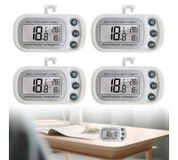 SPORWAY 4Pcs Termometro Nevera: Termometro Congelador, Termometro Interior para Congelador, Termometro Casa con Gancho y Magnético, Pantalla LCD